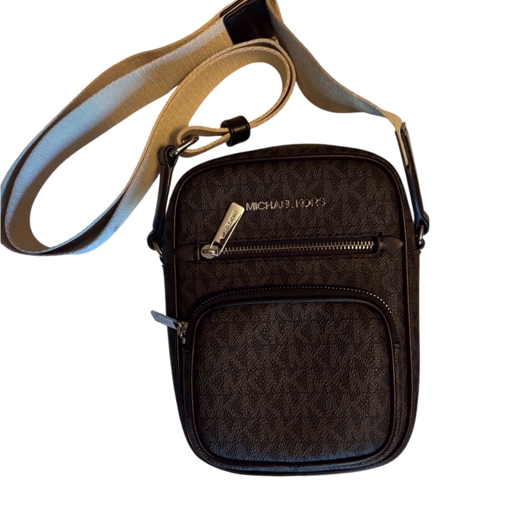 NWT Michael Kors Gray and Black Messenger Bag